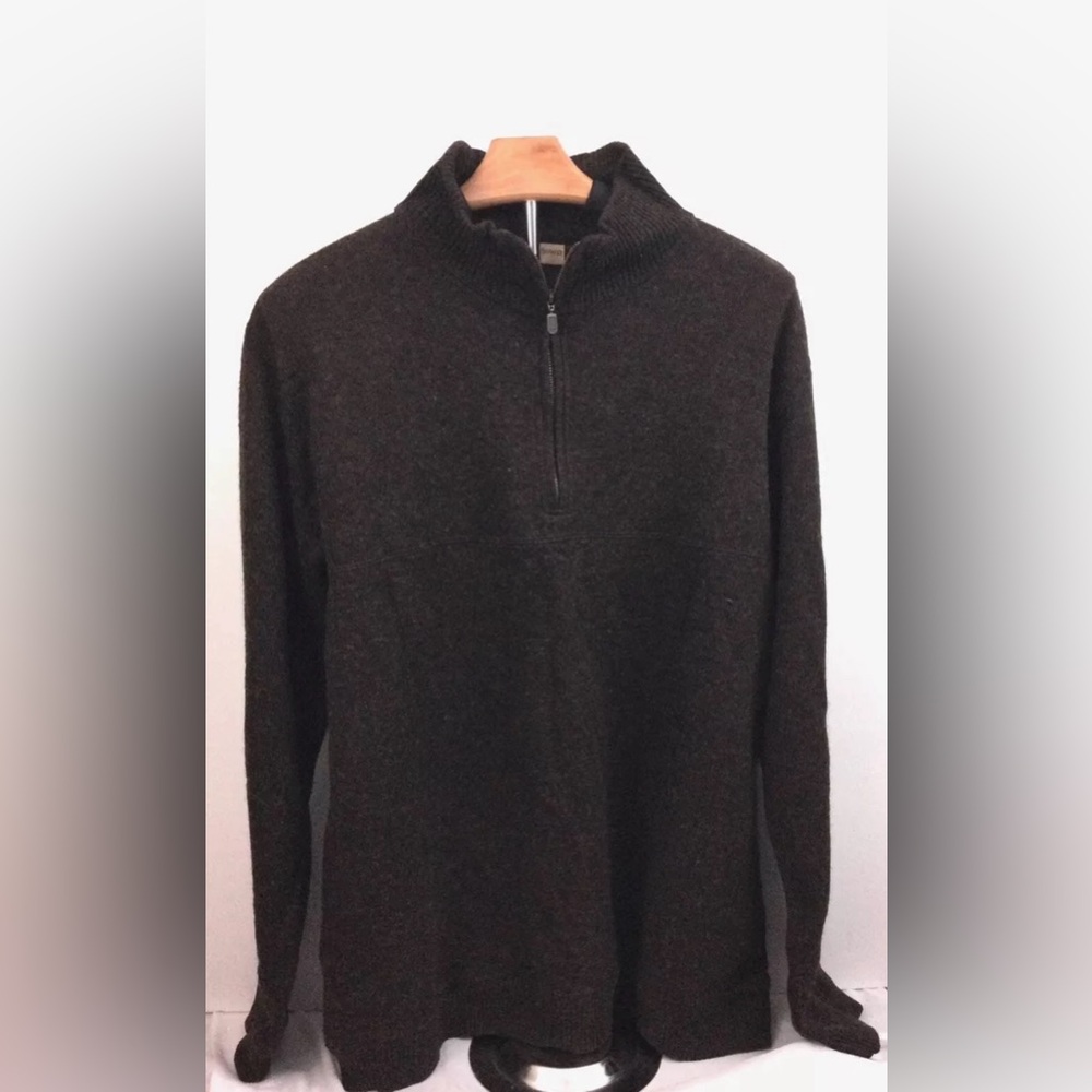 Ruff Hewn Mens Campfire Brown Pull Over Sweater with Zipper  Size L  NWT